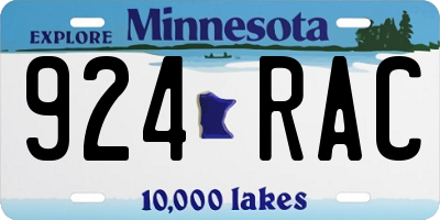 MN license plate 924RAC