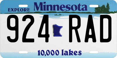 MN license plate 924RAD