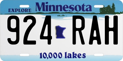 MN license plate 924RAH