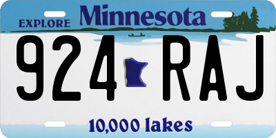 MN license plate 924RAJ