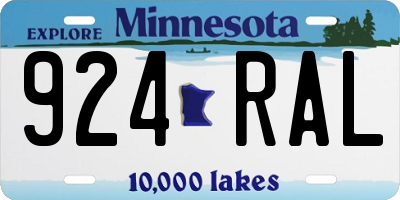 MN license plate 924RAL