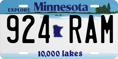 MN license plate 924RAM