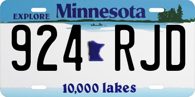 MN license plate 924RJD