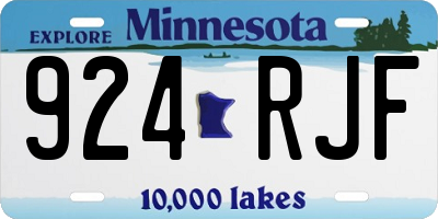 MN license plate 924RJF