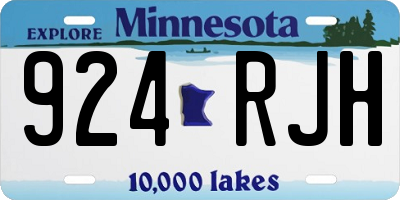 MN license plate 924RJH