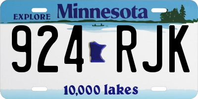 MN license plate 924RJK