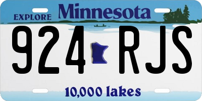 MN license plate 924RJS