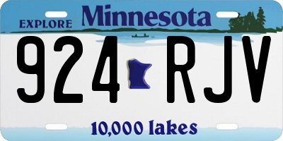 MN license plate 924RJV
