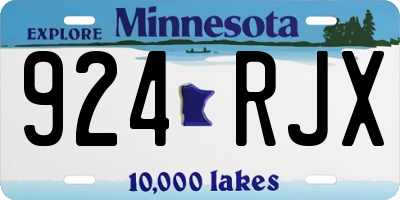 MN license plate 924RJX