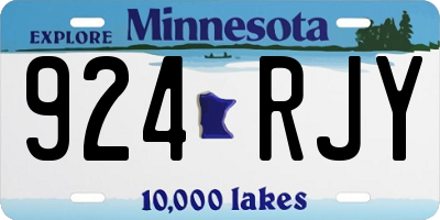 MN license plate 924RJY
