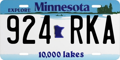MN license plate 924RKA