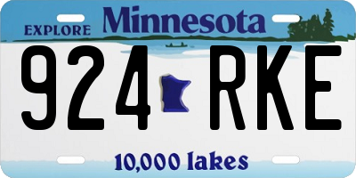 MN license plate 924RKE
