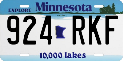MN license plate 924RKF