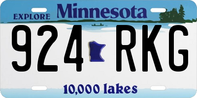 MN license plate 924RKG