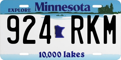 MN license plate 924RKM