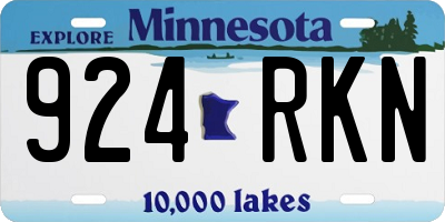 MN license plate 924RKN