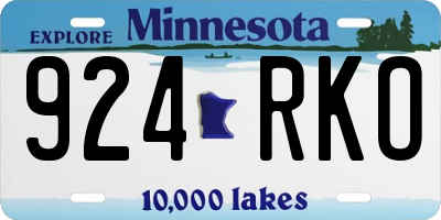MN license plate 924RKO
