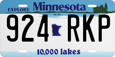 MN license plate 924RKP