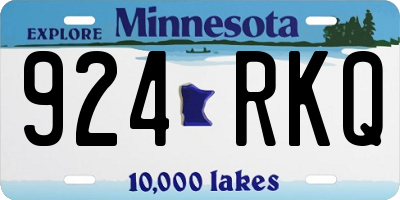 MN license plate 924RKQ