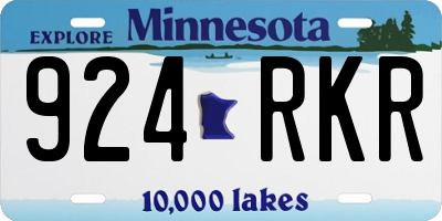 MN license plate 924RKR
