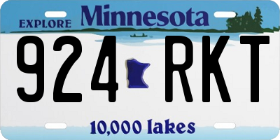MN license plate 924RKT