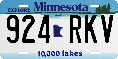 MN license plate 924RKV