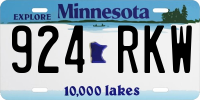 MN license plate 924RKW