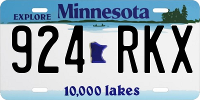 MN license plate 924RKX