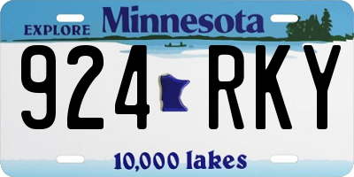 MN license plate 924RKY