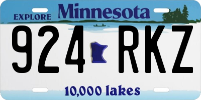 MN license plate 924RKZ