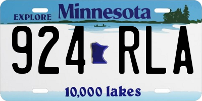 MN license plate 924RLA