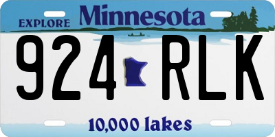 MN license plate 924RLK