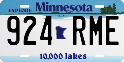 MN license plate 924RME