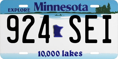MN license plate 924SEI