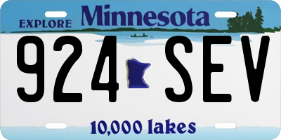 MN license plate 924SEV