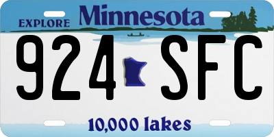 MN license plate 924SFC