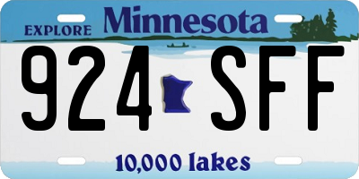 MN license plate 924SFF