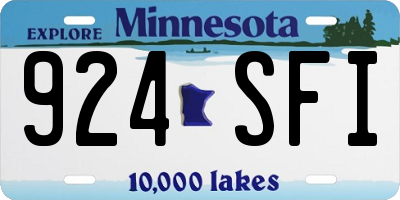 MN license plate 924SFI