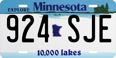 MN license plate 924SJE