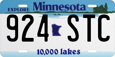 MN license plate 924STC