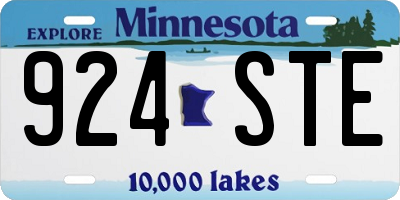 MN license plate 924STE