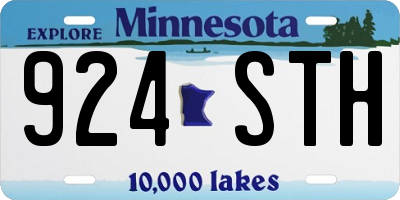 MN license plate 924STH