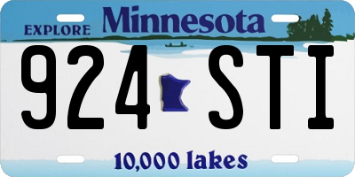 MN license plate 924STI