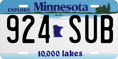 MN license plate 924SUB
