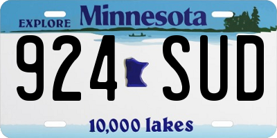 MN license plate 924SUD