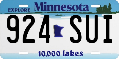MN license plate 924SUI