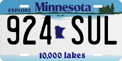 MN license plate 924SUL
