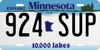 MN license plate 924SUP