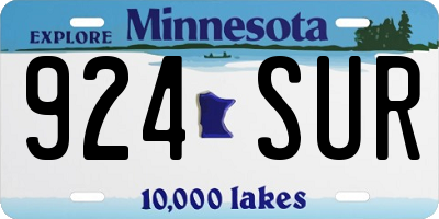 MN license plate 924SUR