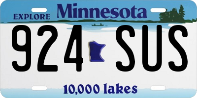 MN license plate 924SUS